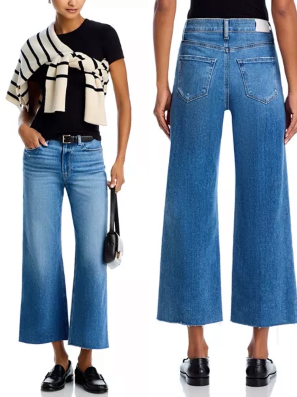 Paige Anessa High Rise Wide Leg Ankle Jeans